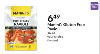 Publix Manini's gluten free ravioli offer