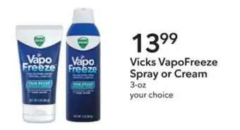 Publix Vicks VapoFreeze Spray or Cream offer