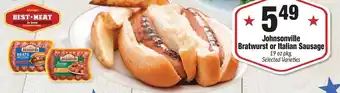 Sentry Johnsonville bratwurst or italian sausage offer