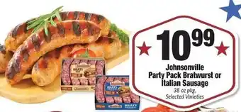 Sentry Johnsonville party pack bratwurst or italian sausage offer