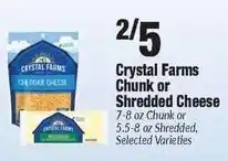 Sentry Crystal farms chunk or shredded cheese offer