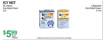 Health Mart ICY HOT XL Patch Pain Relief Patch 3 ct, Lidocaine Pain Relief Cream, 2.7 oz offer