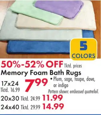 Boscov's Memory Foam Bath Rugs offer