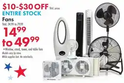 Boscov's ENTIRE STOCK Fans offer
