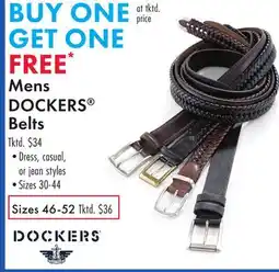 Boscov's Mens DOCKERS Belts offer