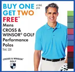 Boscov's Mens CROSS & WINSOR GOLF Performance Polos offer