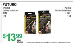 Health Mart FUTURO Thumb Deluxe Stabilizer S/M 1 ct, Thumb Deluxe Stabilizer L/XL 1 ct offer