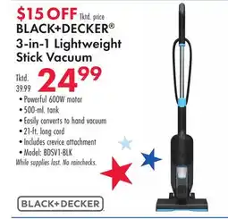 Boscov's BLACK + DECKER 3-in-1 Lightweight Stick Vacuum offer