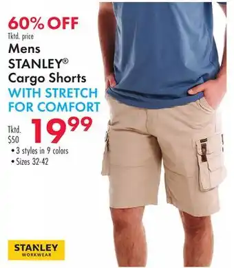 Boscov's Mens STANLEY Cargo Shorts WITH STRETCH FOR COMFORT offer