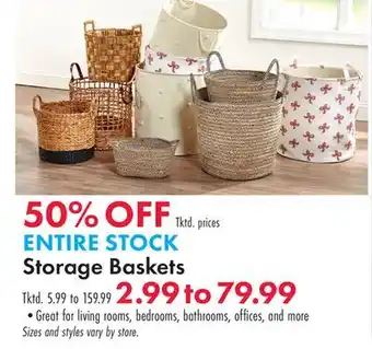 Boscov's ENTIRE STOCK Storage Baskets offer