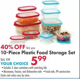 Boscov's 10-Piece Plastic Food Storage Set offer