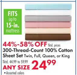 Boscov's 300-Thread-Count 100% Cotton Sheet Set offer