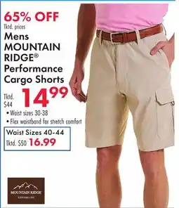 Boscov's Mens MOUNTAIN RIDGE Performance Cargo Shorts offer