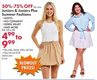 Boscov's Juniors & Juniors Plus Summer Fashions offer