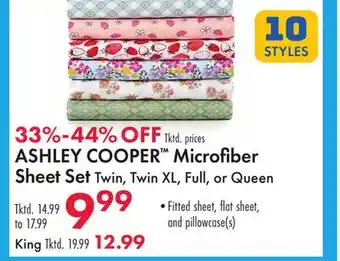Boscov's ASHLEY COOPER Microfi ber Sheet Set offer