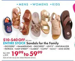 Boscov's Sandals for the Family offer