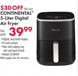 Boscov's CONTINENTAL 5-Liter Digital Air Fryer offer