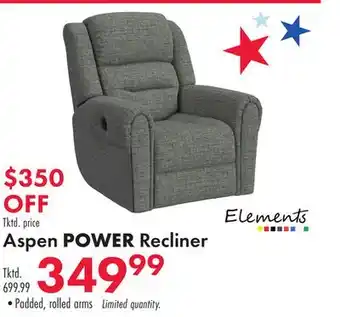 Boscov's Aspen POWER Recliner offer