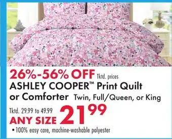 Boscov's ASHLEY COOPER Print Quilt or Comforter offer