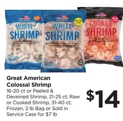 Food 4 Less Great American Colossal Shrimp offer