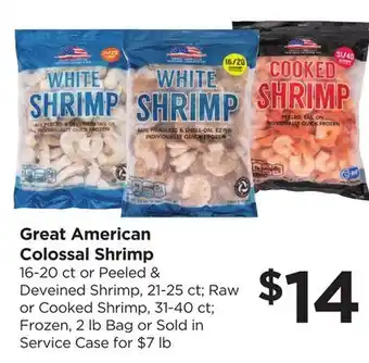 Food 4 Less Great American Colossal Shrimp offer