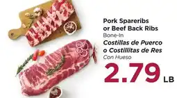 Food 4 Less Pork Spareribs or Beef Back Ribs offer
