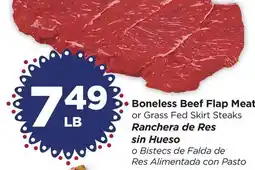 Food 4 Less Boneless Beef Flap Meat or Grass Fed Skirt Steaks offer