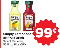 Food 4 Less Simply Lemonade or Fruit Drink offer