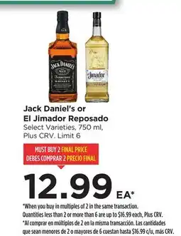 Food 4 Less Jack Daniel's or El Jimador Reposado offer