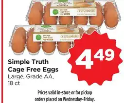 Food 4 Less Simple Truth Cage Free Eggs offer