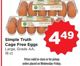 Food 4 Less Simple Truth Cage Free Eggs offer