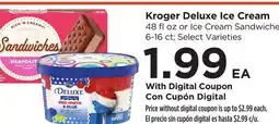 Food 4 Less Kroger Deluxe Ice Cream offer