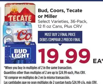 Food 4 Less Bud, Coors, Tecate or Miller offer