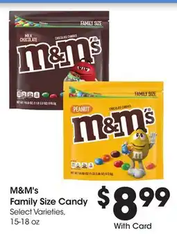 Ralphs M & M' s Family Size Candy offer