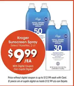 Ralphs Kroger Sunscreen Spray offer