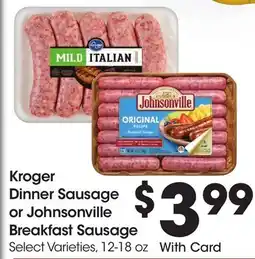 Ralphs Kroger Dinner Sausage or Johnsonville Breakfast Sausage offer