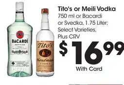Ralphs Tito's or Meili Vodka offer