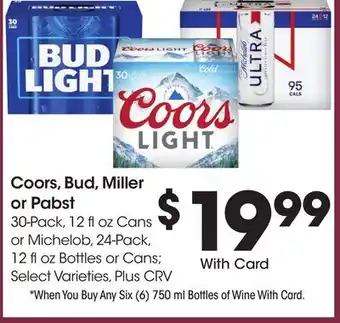 Ralphs Coors, Bud, Miller or Pabst offer