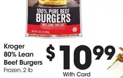 Ralphs Kroger 80% Lean Beef Burgers offer