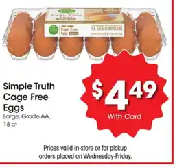 Ralphs Simple Truth Cage Free Eggs offer