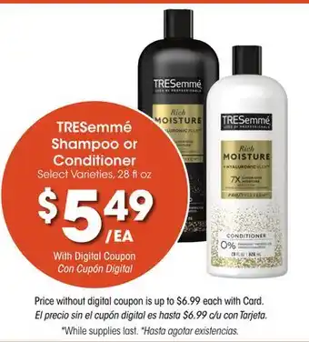 Ralphs TRESemmé Shampoo or Conditioner offer