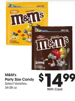 Ralphs M & M' s Party Size Candy offer