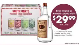 Ralphs Tito's Vodka or Kraken Spiced Rum offer