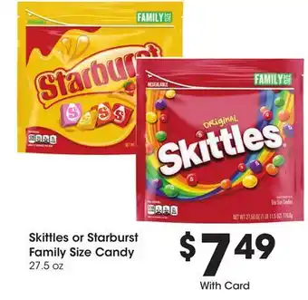 Ralphs Skittles or Starburst Family Size Candy offer