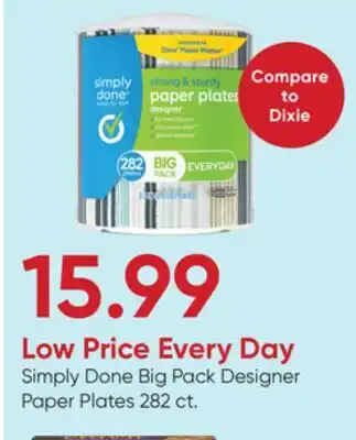 Stater Bros Simply Done Big Pack Designer Paper Plates offer