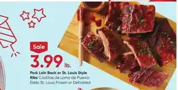Stater Bros Pork Loin Back or St. Louis Style Ribs offer