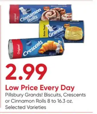Stater Bros Pillsbury Grands! Biscuits, Crescents or Cinnamon Rolls offer