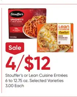 Stater Bros Stouffer's or Lean Cuisine Entrées offer