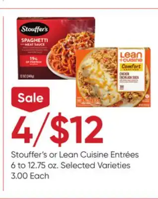 Stater Bros Stouffer's or Lean Cuisine Entrées offer