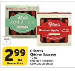 Vons Gilbert's Chicken Sausage offer